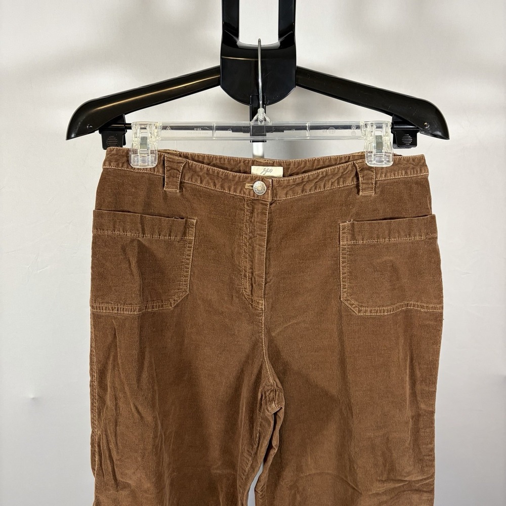 VTG J Jill Sz 10 Brown Corduroy Wide Leg Pants Boho Minimalist Fall Womens Indie - Picture 3 of 11